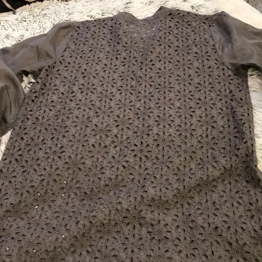 Johnny Was silk eyelet long sleeve tunic/dress.